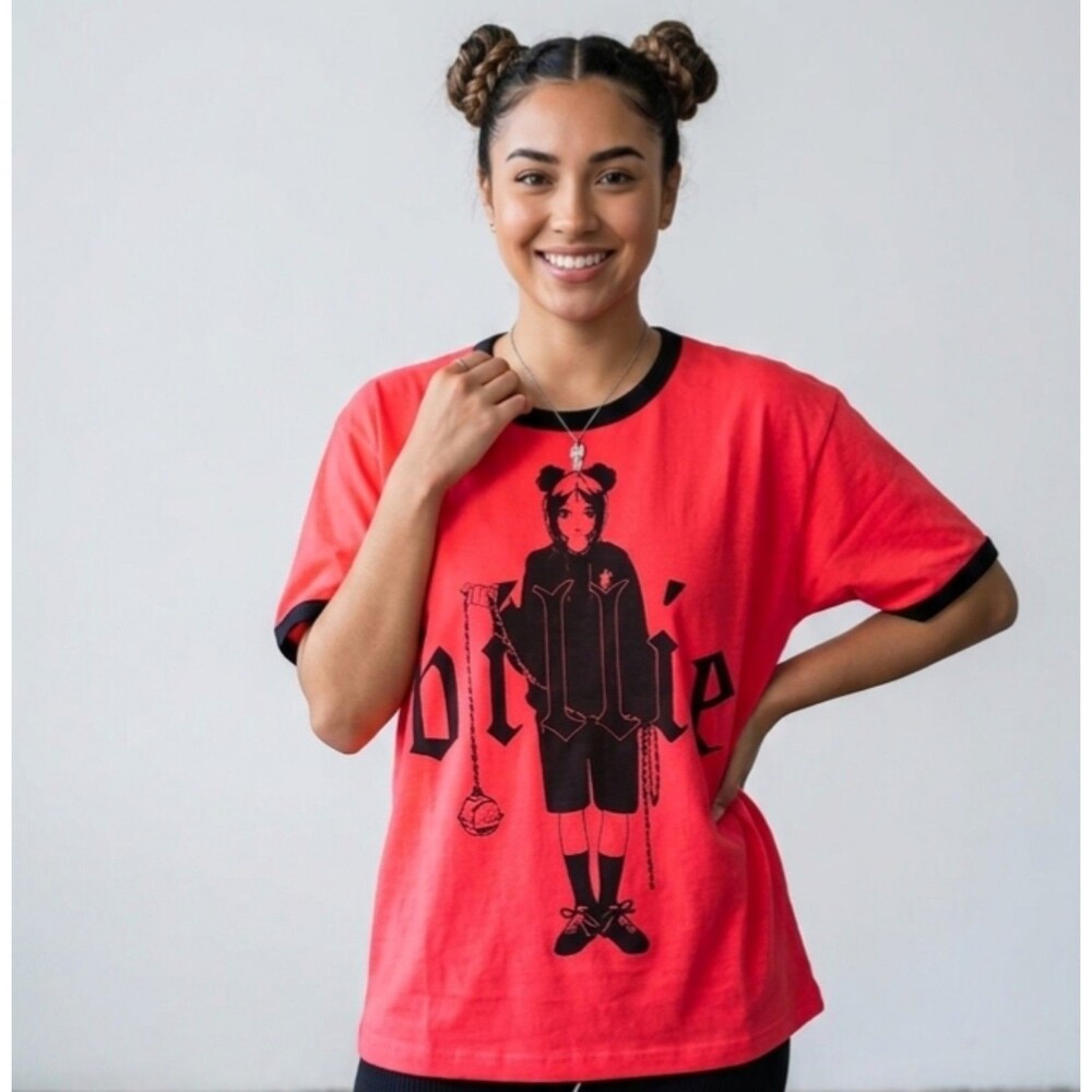 Billie Eilish Blohsh "Princess Blurry" Ringer Tee - XXL - DEADSTOCK